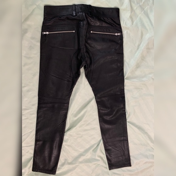 Men's Diesel Black cowhide leather pants